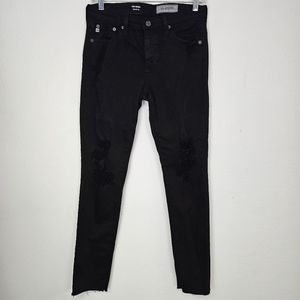 Adriano Goldschmied AG-ED Jeans Prima Cigarette Leg Black Distresss Urban Sz 28